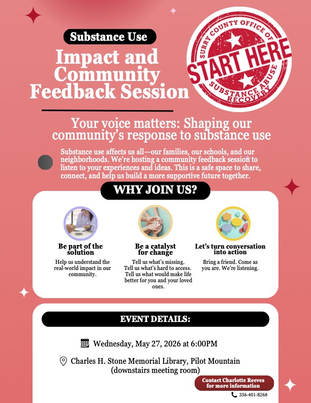 Substance Use Impact and Community Feedback Session Your Voice Matters Shaping Our Community&rsquo;s Response to Substance Use Substance use affects us all&mdash;our families, our schools, and our neighborhoo
